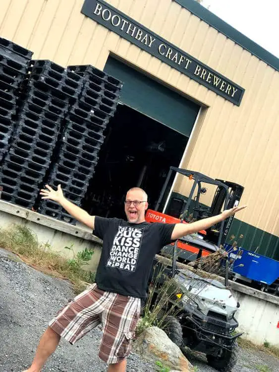 Ken outside of Boothbay Brewery in Boothbay Maine