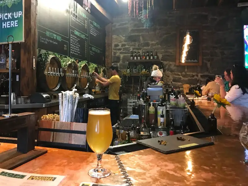 Wicked Weed beer on bar Asheville North Carolina copy