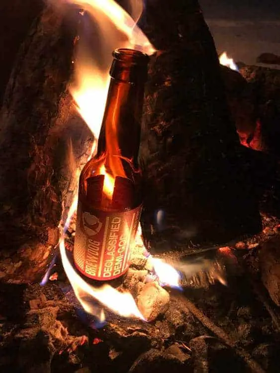BrewDog craft beer in a campfire