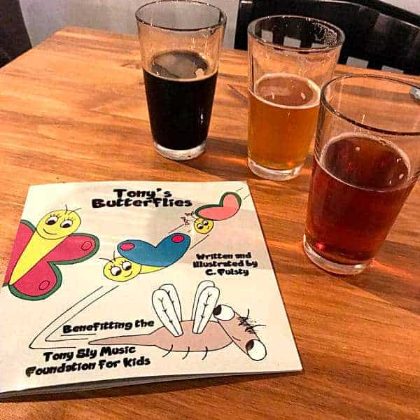 Old 121 Brewhouse Tony's Butterflies book and beer