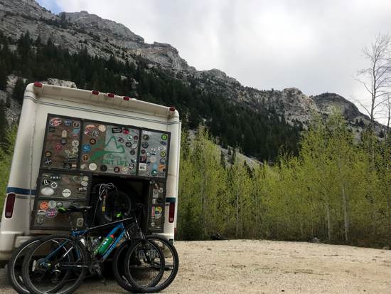 RAIF parked ready for mountain biking in Lost Creek State Park Montana
