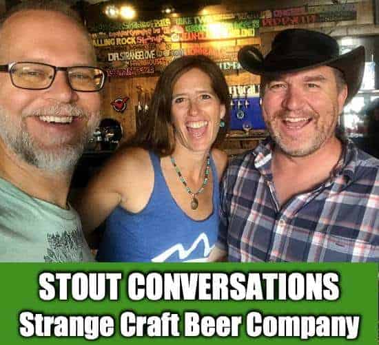 Kenny April and Tim posing for the camera at Strange Craft Beer Company in Denver Colorado