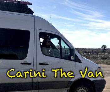 Carini The Van driving away in Baja California Cielito Lindo