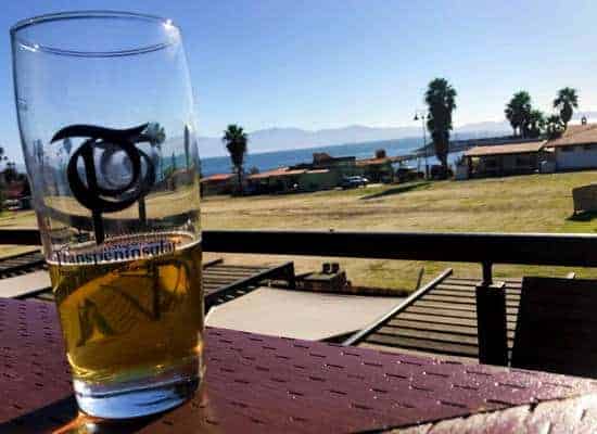 Transpeninsular beer with a view of the Pacific Ocean in Baja
