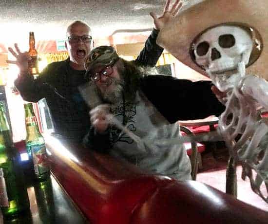 Skellie, Skip, Kenny at the bar at Cielito Lindo in Baja Mexico