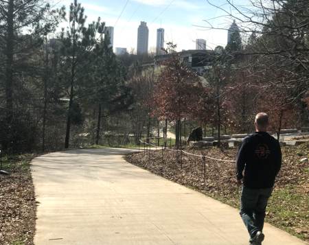 Ken walking the Freedom Path from Little Five Points Atlanta