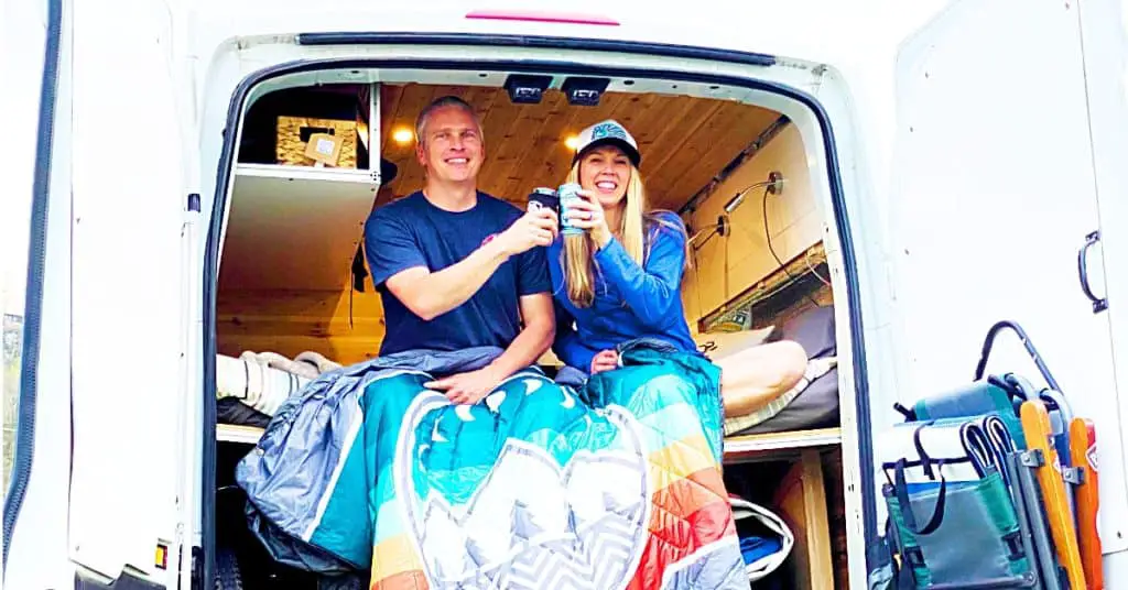 August and Jill Wheeler - back of Van
