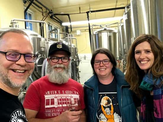 Ken Jimm April Rose at Superior Bathhouse Brewery in Arkansas small town brewery
