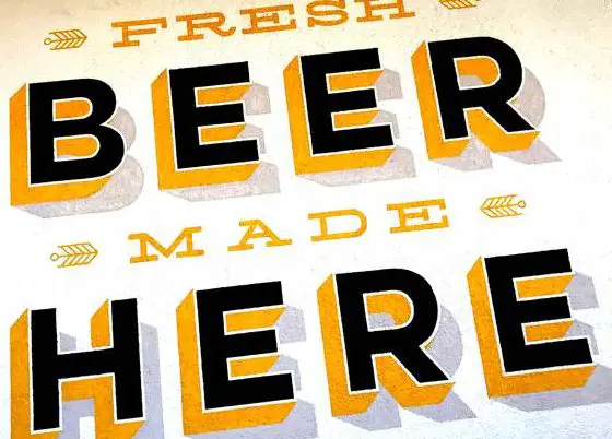 fresh beer made here sign