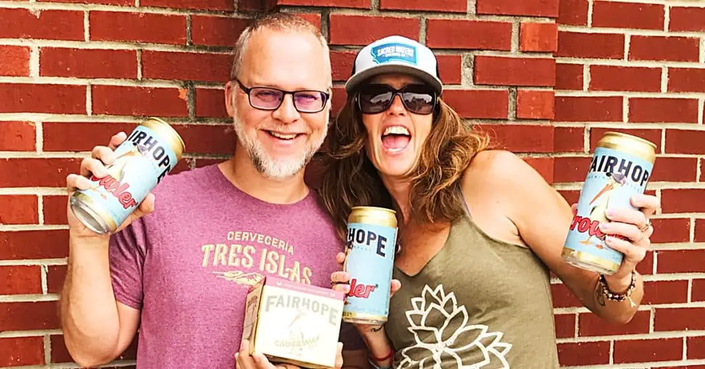 Ken and April at Fairhope Brewing - Beer To Go