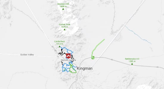 Kingman arizona mountain biking map