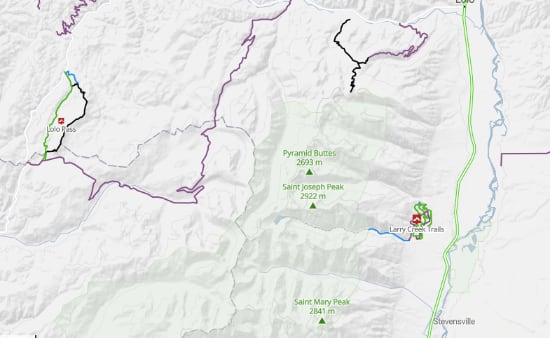stevensville Montana biking trails map