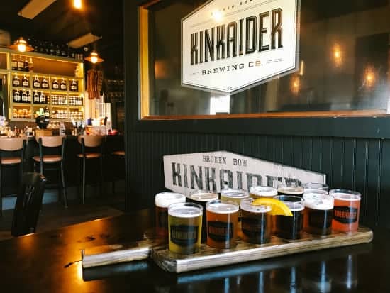 flight of beer at Kinkaider Brewing in Nebraska