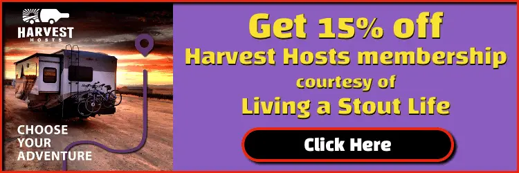 Harvest Hosts 15 percent discount from Living a Stout Life