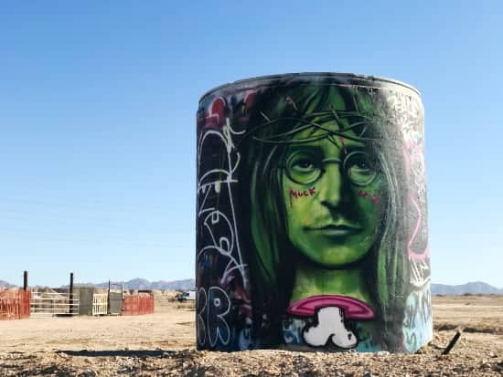 John Lennon painted on concrete tube Slab City CaliforniaIMG_4816 copy