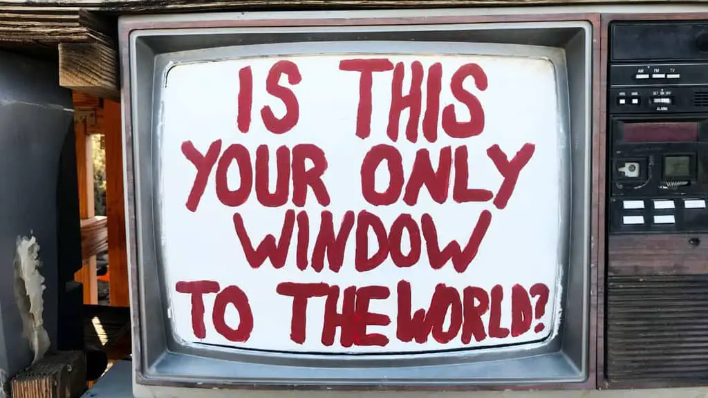 TV screen is this your only window to the world East Jesus Slab City
