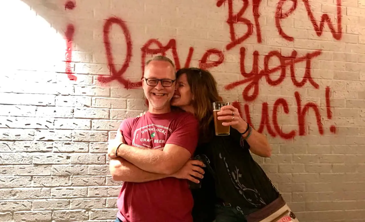 April and Ken Austin Texas I love brew so much mural best of 2021 at brewery