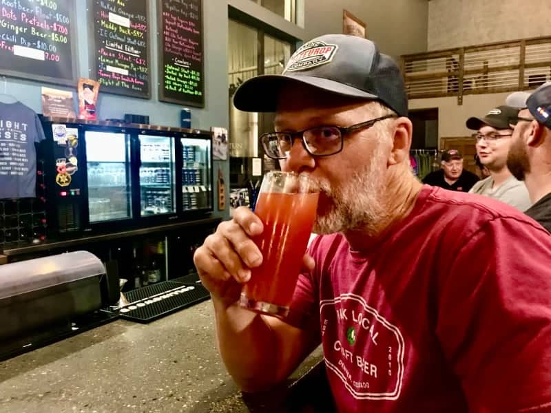 Ken drinking beer at Bootleg Brewers Nebraska