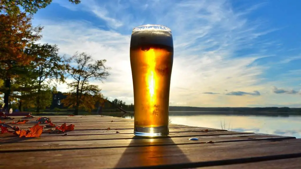 beer, leaves, lakeside fall beers