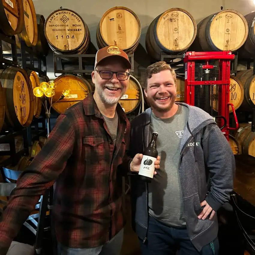 James and Ken with PH2 beer at Purpose Fort Collins Colorado