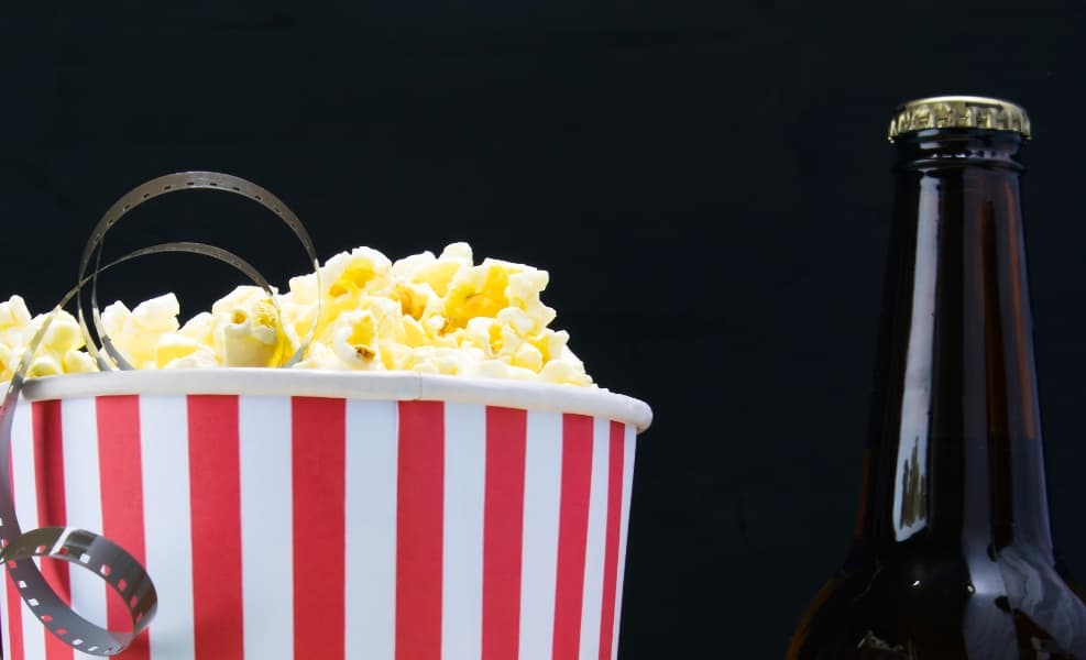 popcorn and beer and movie snack pairings