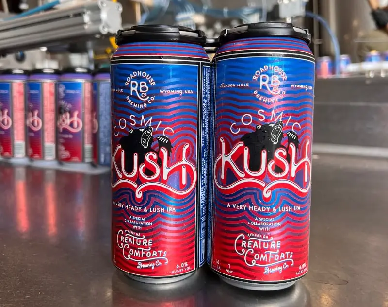 Cosmic Kush cans of beer Roadhouse Brewing Wyoming