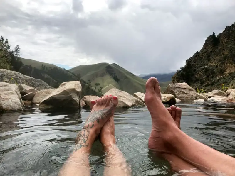 feet in hot springs in Idaho