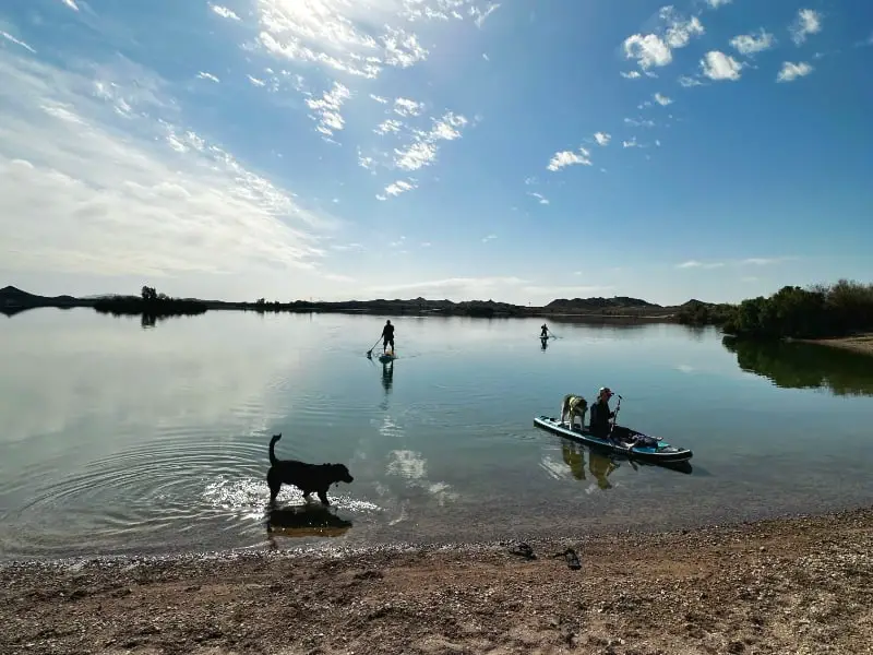 paddleboarding and water fun at Senator Wash California Mexico border