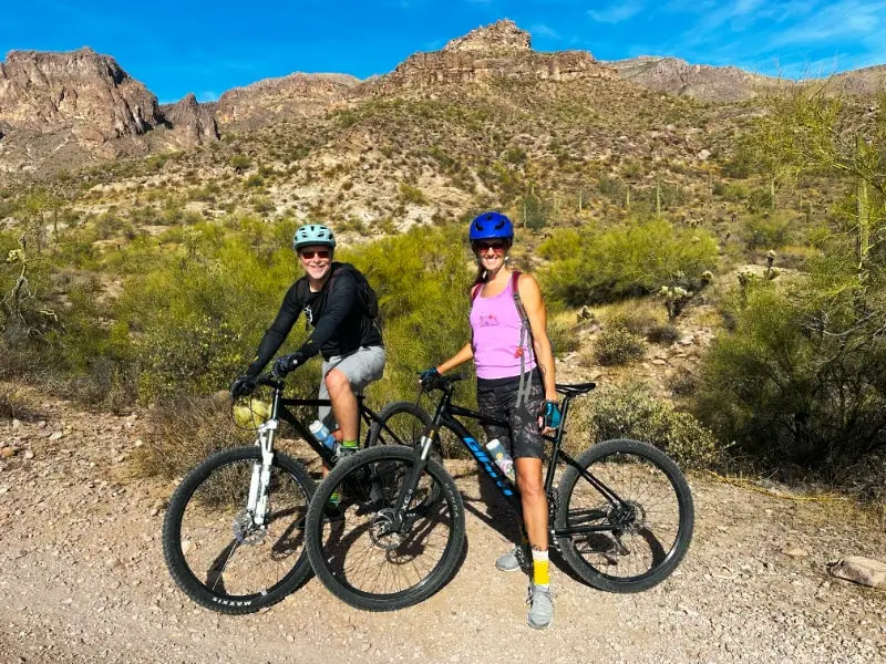 Ken and April mountain biking Gold Canyon