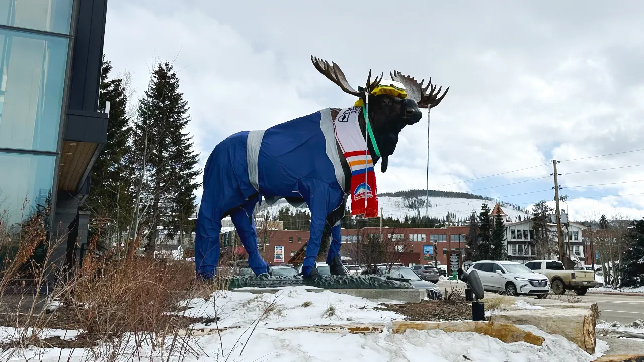 Moose statue in Winter Park Colorado